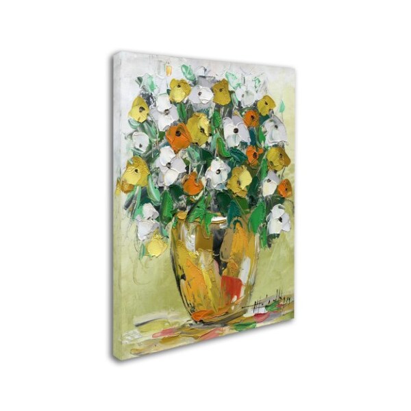 Hai Odelia 'Spring Flowers In A Vase 4' Canvas Art,14x19